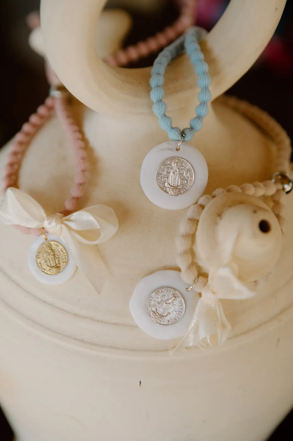 Pulsera Bolas con medalla en Plata