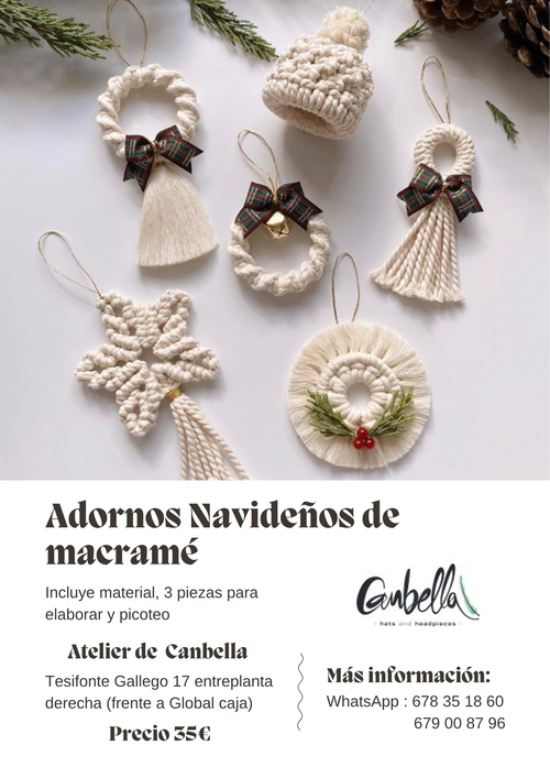 18 DIC-Taller adornos de Navidad con macramé