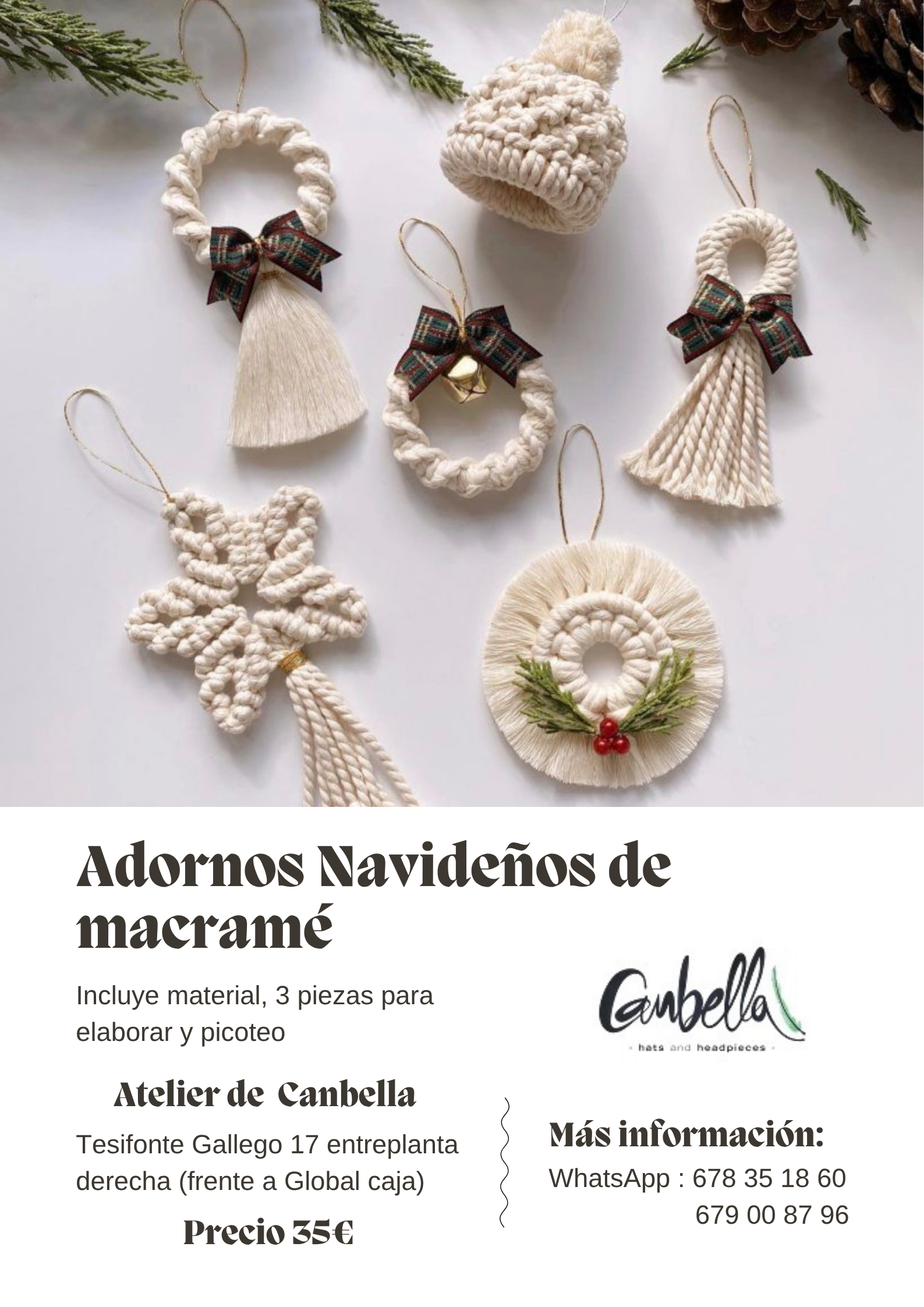 7 NOVIEMBRE - ADORNOS DE NAVIDAD MACRAMÉ