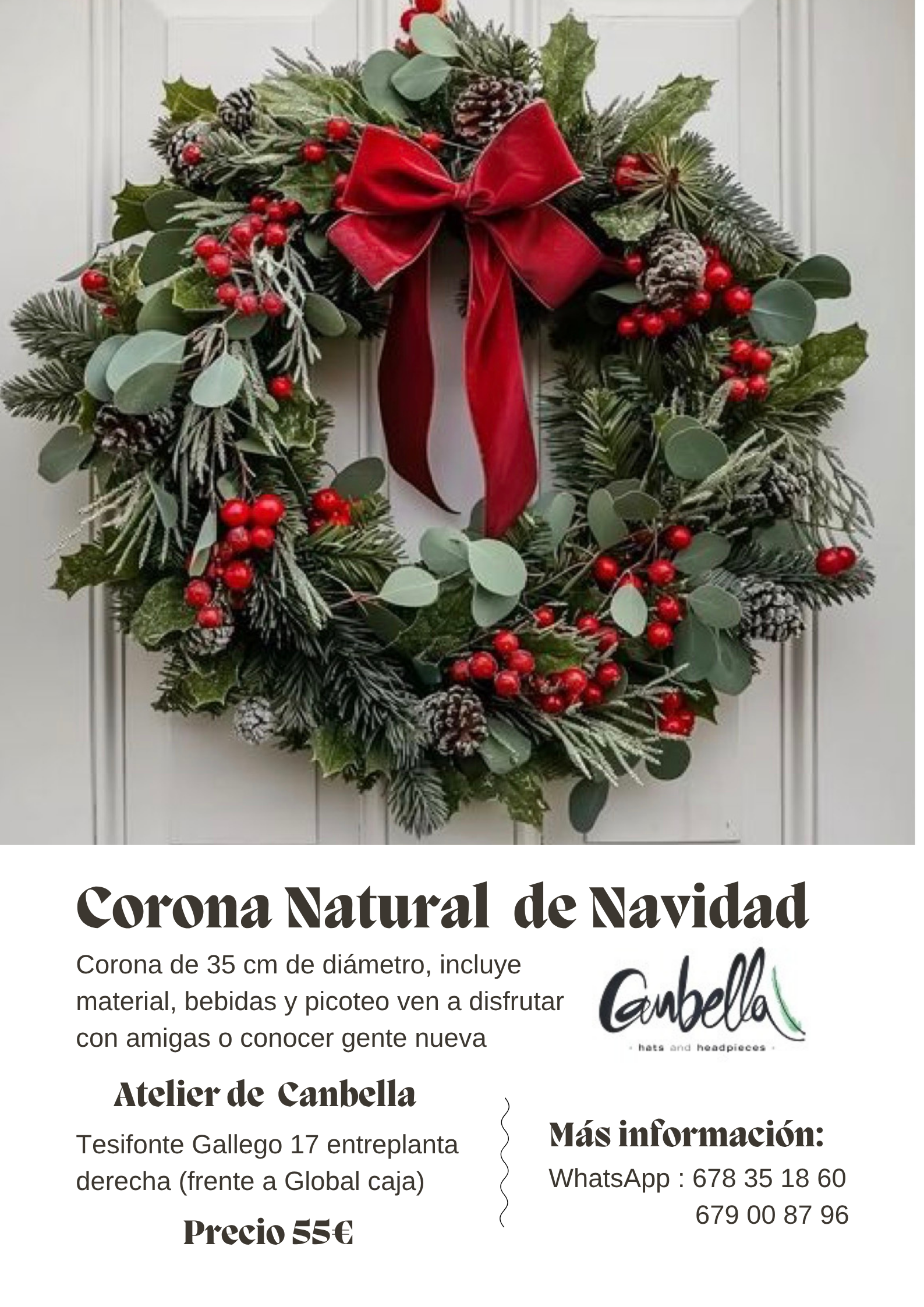 12 DIC -Corona natural de Navidad