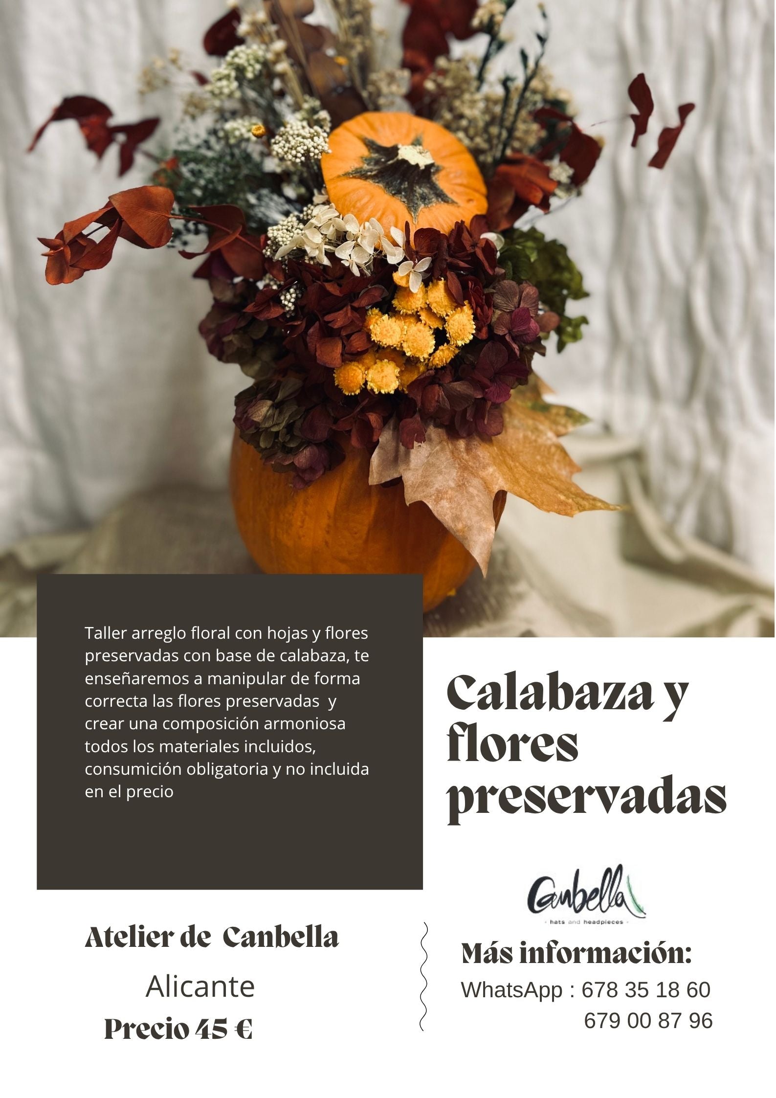 Alicante - Taller Calabazas y flores preservadas Alicante