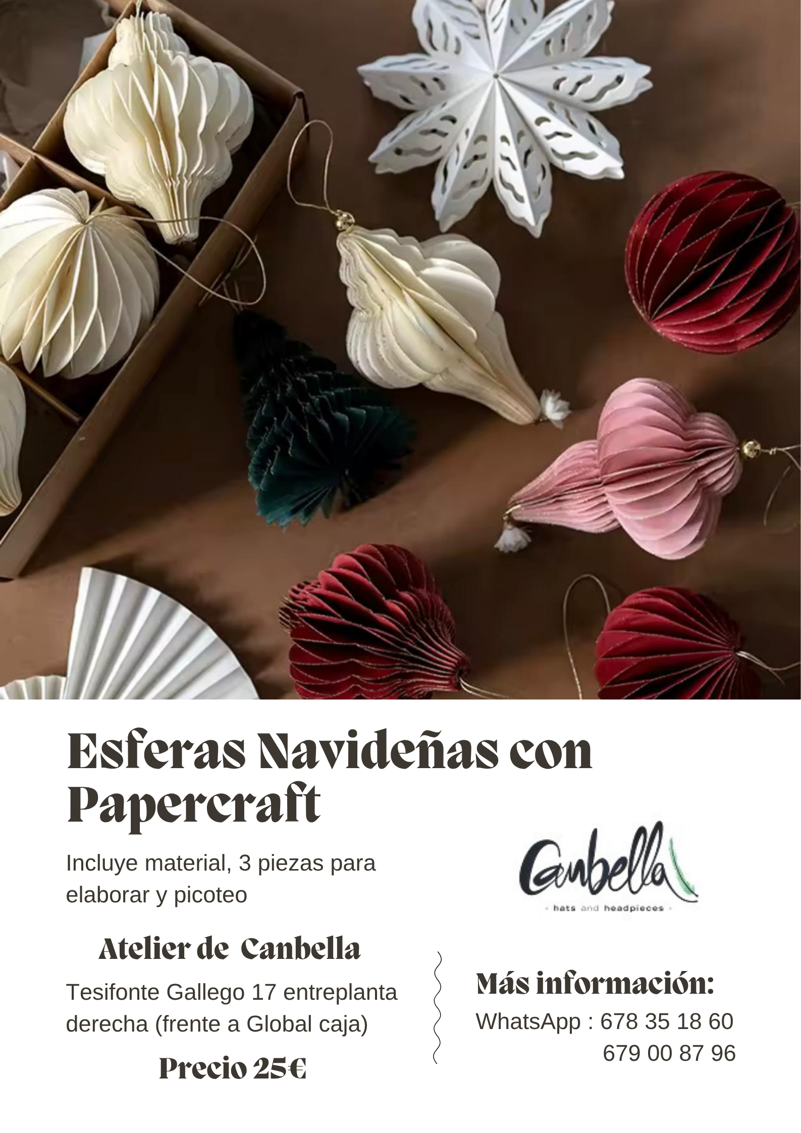 Taller esferas de Navidad con Papercraft